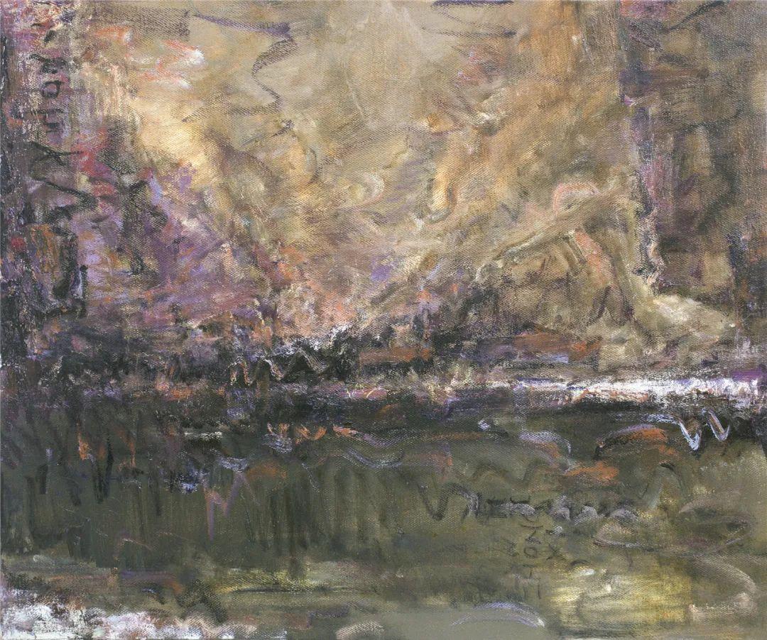 梁宇《远眺梧桐山》46×61cm 纸本水彩 2021年